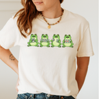 Close-up of the Mahjong Frogs design - frogs playing mahjong under a Mahjong Club arch with EST. 2026