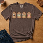 Close-up of the Mahjong Capybara design - four cartoon capybaras holding mahjong tiles