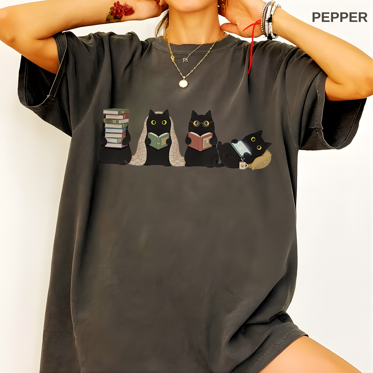 Model wearing a relaxed unisex garment-dyed T-shirt in the shown colour; fit reference only.