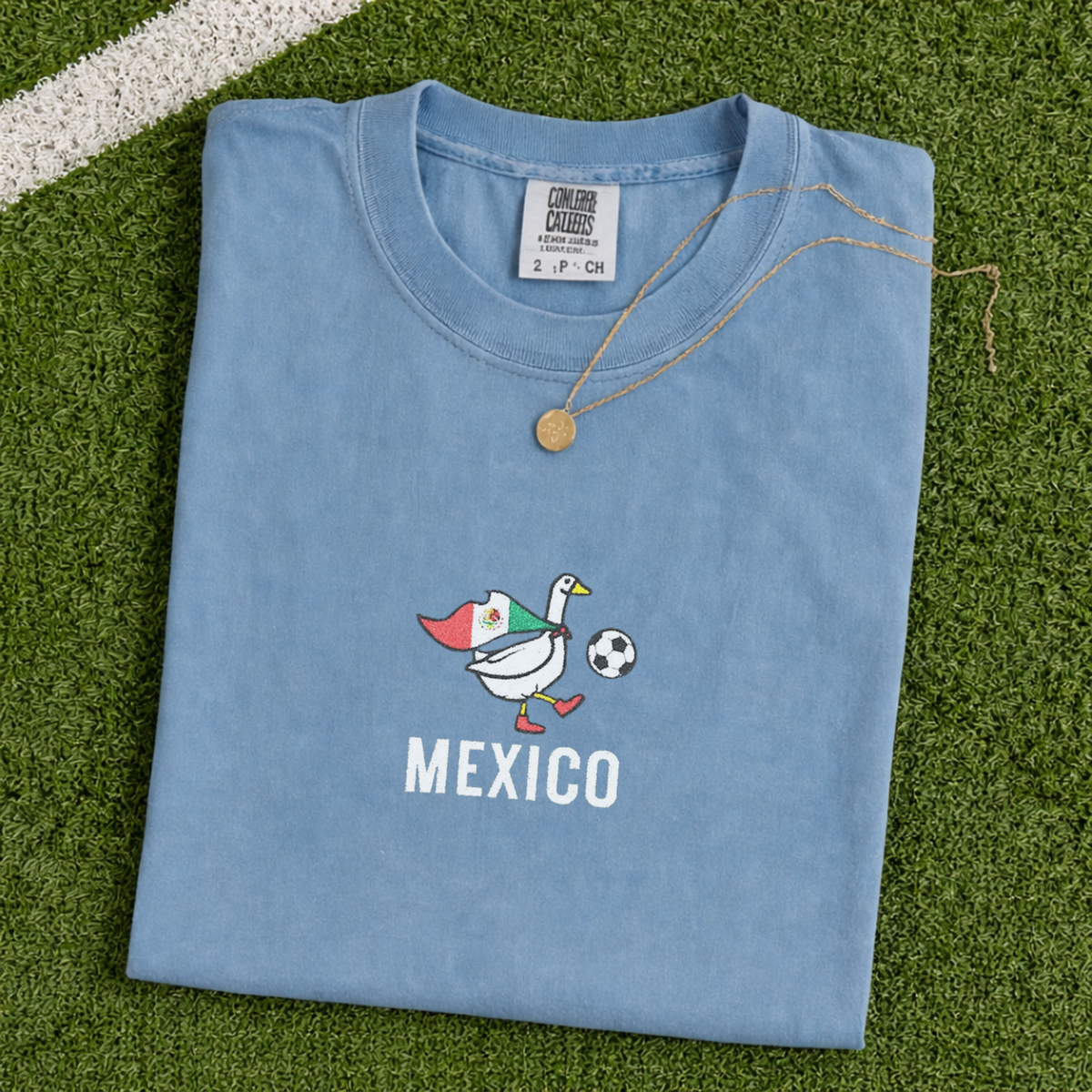 Mexico Soccer Goose embroidered shirt – Jean Blue lifestyle