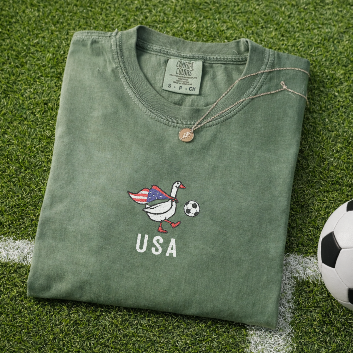 USA Soccer Goose embroidered shirt – Moss lifestyle