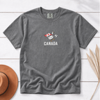 Embroidered Canada Soccer Goose Shirt – Pepper flat lay