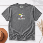 Embroidered Colombia Soccer Goose Shirt – Pepper flat lay