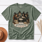 The Sourdough Coven shirt in Moss, flat lay