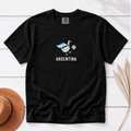 Embroidered Argentina Soccer Goose Shirt – Black flat lay