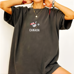 Embroidered Canada Soccer Goose Shirt – on model