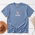 Embroidered Canada Soccer Goose Shirt – Jean Blue flat lay