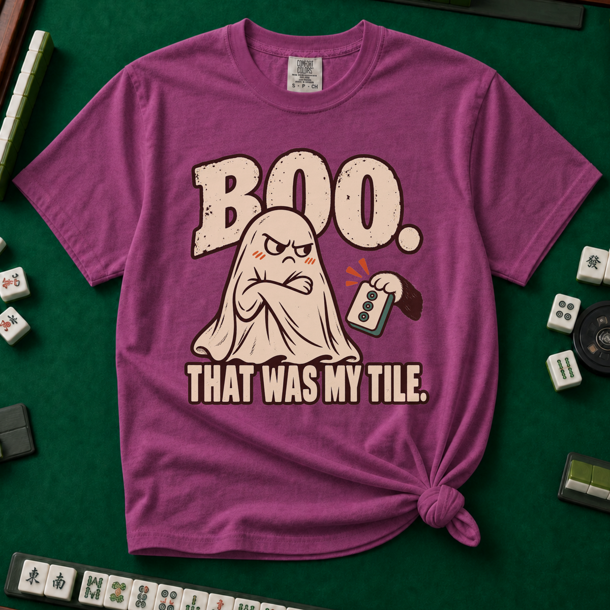 Boo. That Was My Tile T-Shirt in Berry