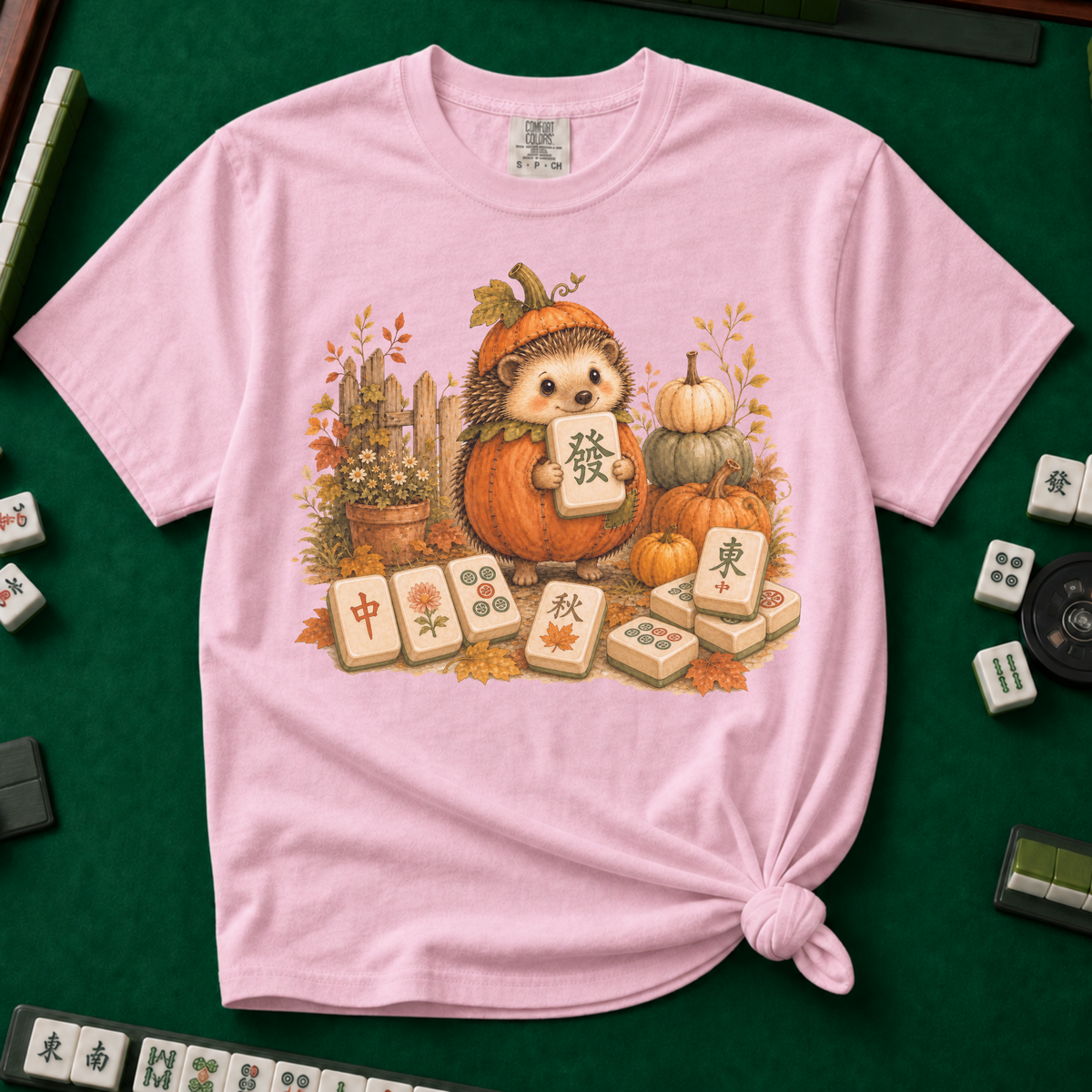 Pumpkin Hedgehog T-Shirt in Blossom