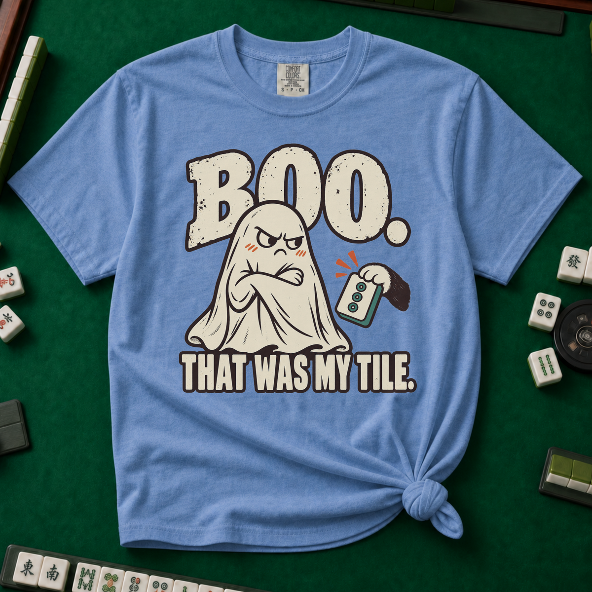 Boo. That Was My Tile T-Shirt in Blue Jean