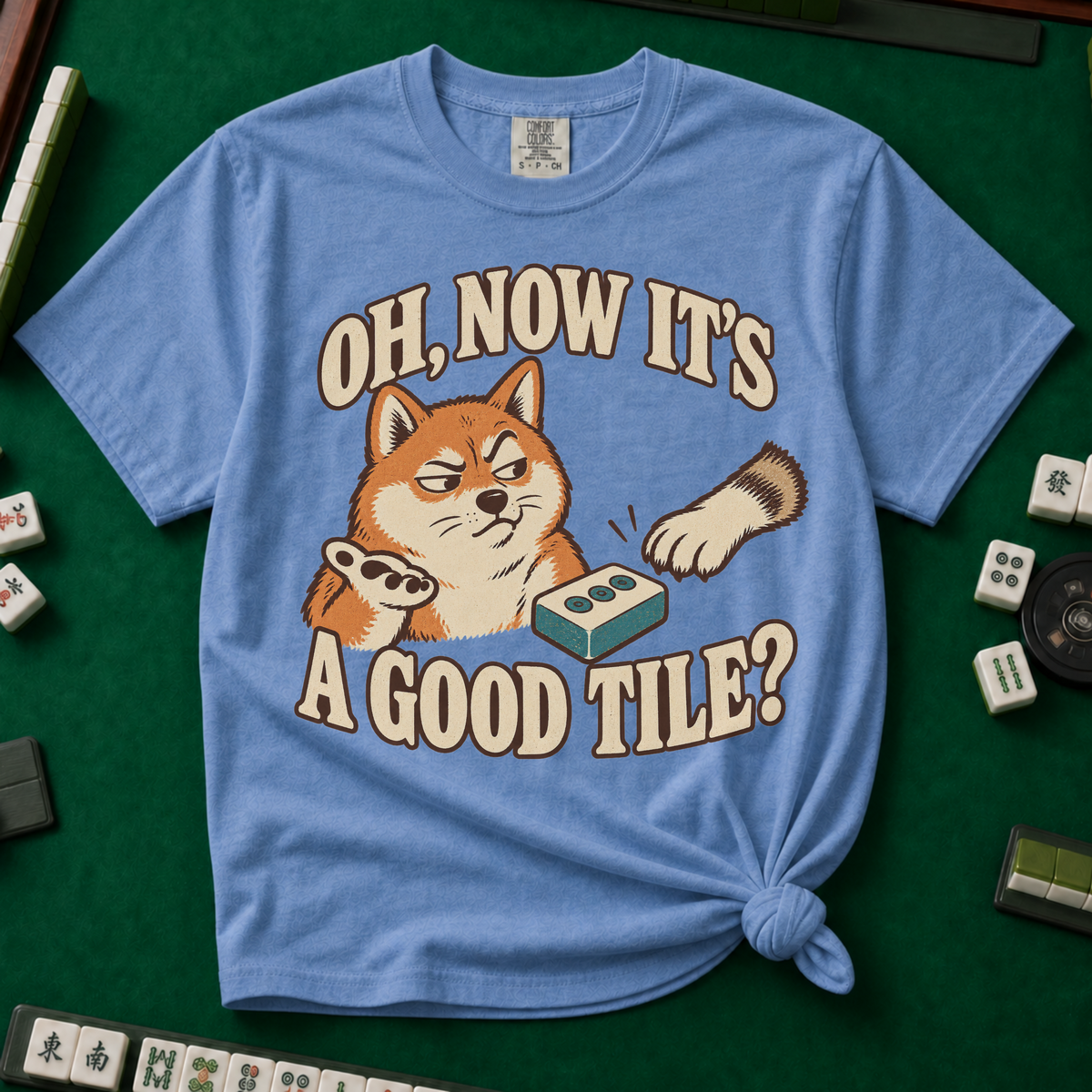 Now It's A Good Tile T-Shirt in Blue Jean