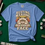 Resting Mahjong Face T-Shirt in Blue Jean