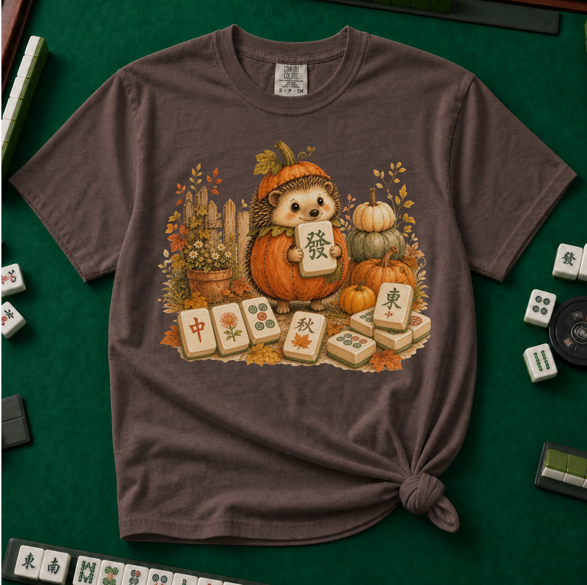 Pumpkin Hedgehog T-Shirt in Espresso