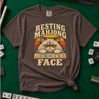 Resting Mahjong Face T-Shirt in Espresso