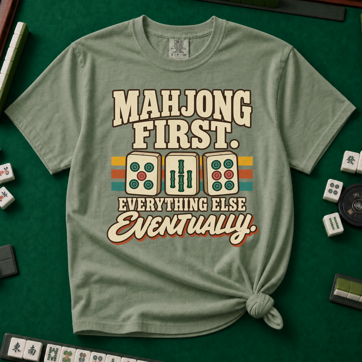 Mahjong First T-Shirt in Moss