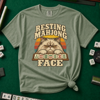 Resting Mahjong Face T-Shirt in Moss