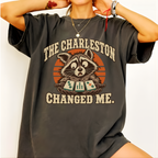 Model wearing The Charleston Changed Me T-Shirt in Pepper