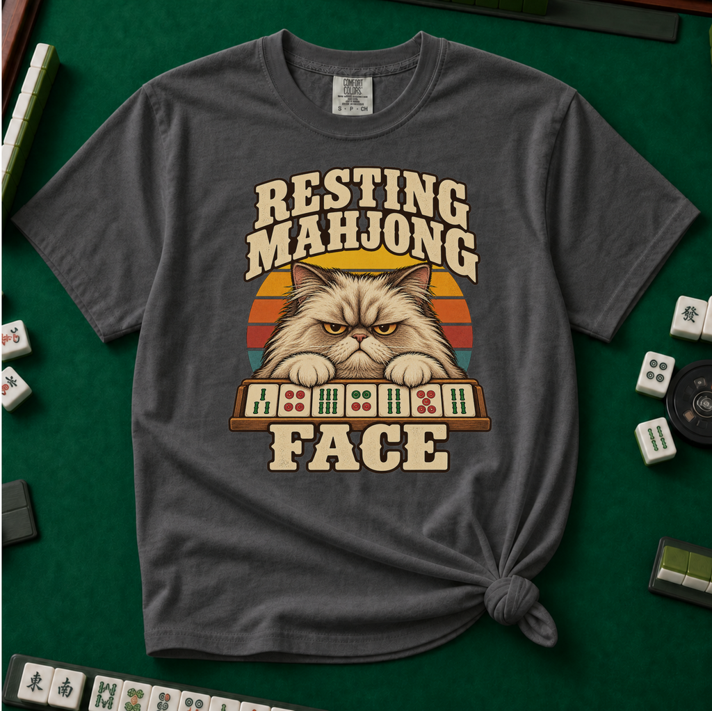 Resting Mahjong Face T-Shirt in Pepper