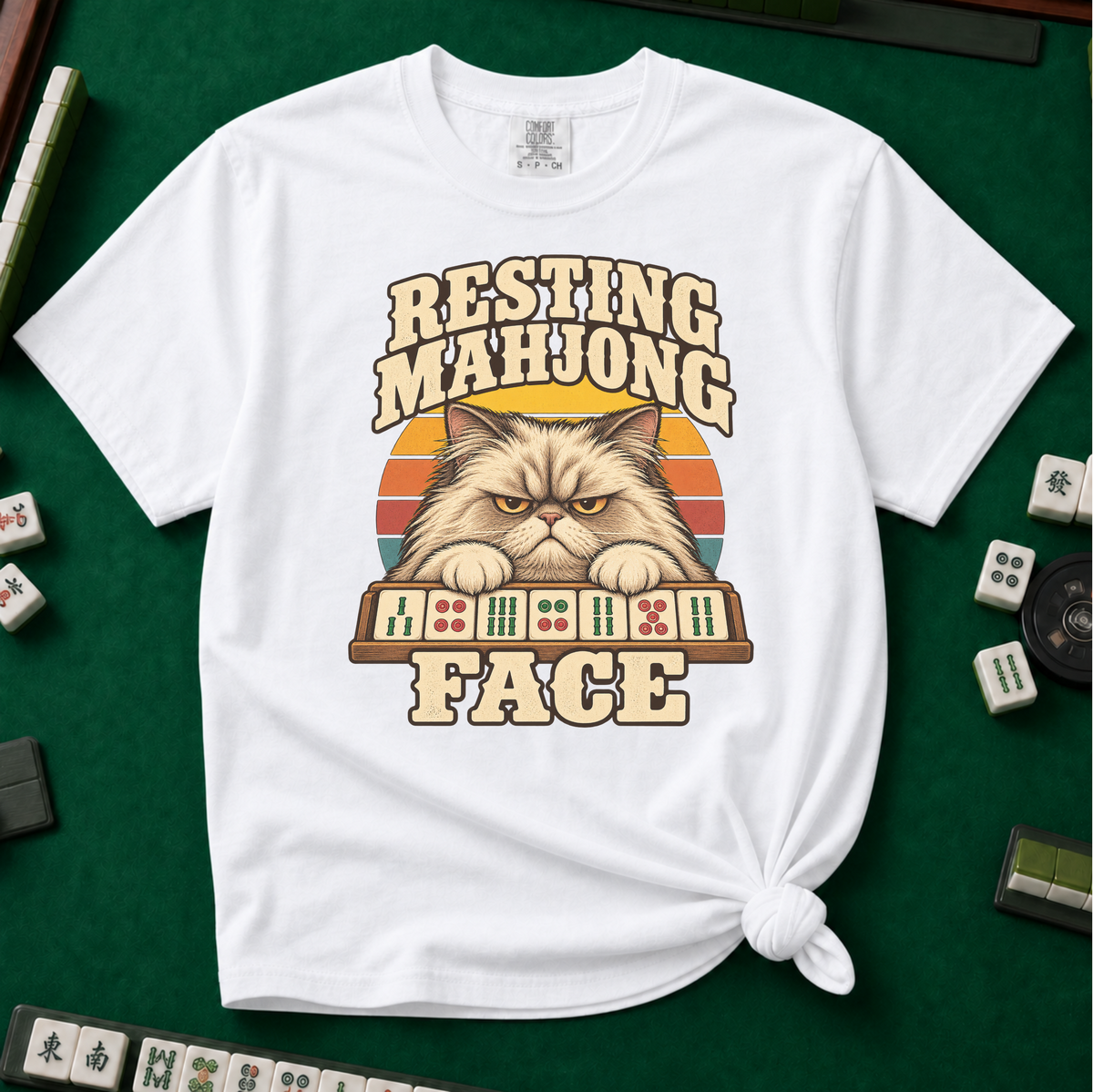 Resting Mahjong Face T-Shirt in White
