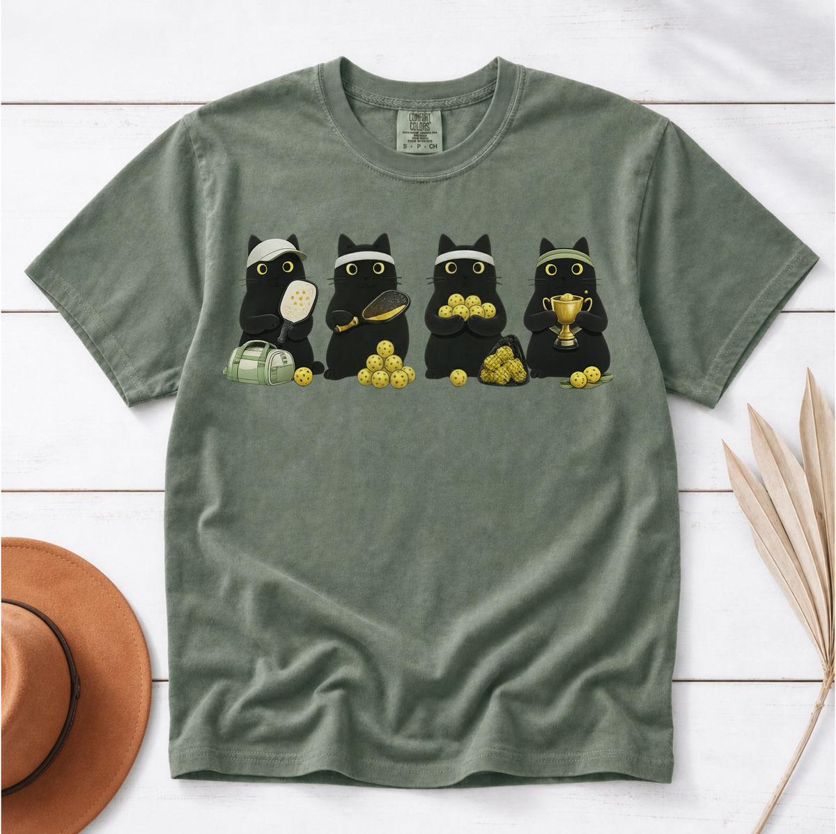 Black Cat Pickleball Shirt