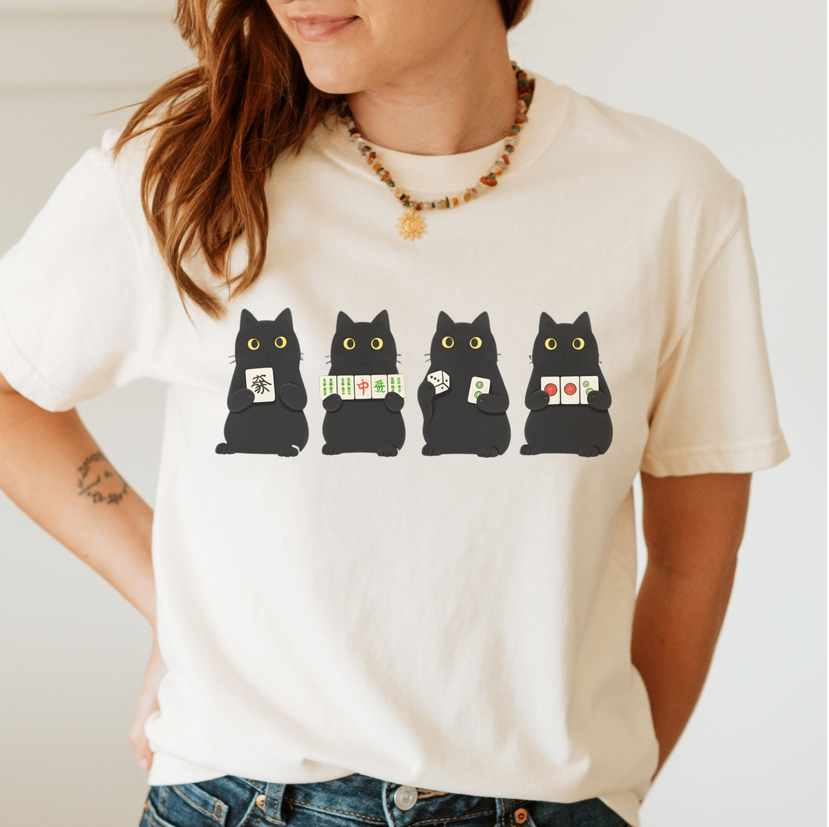 Black Cat Mahjong Shirt