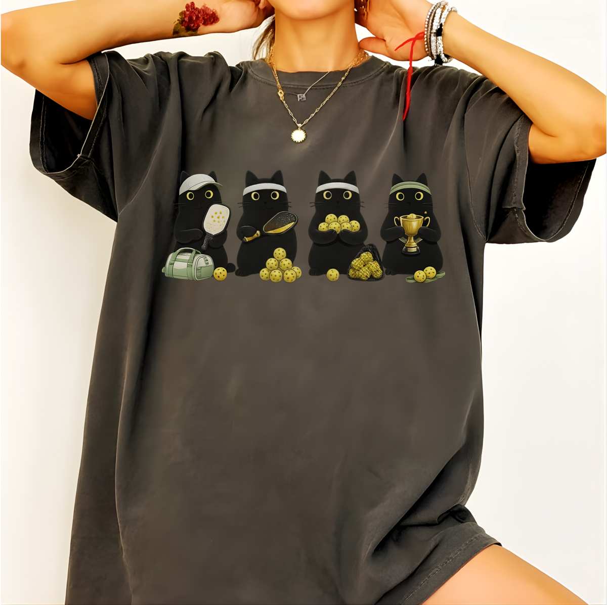 Black Cat Pickleball Shirt